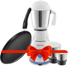 Deals, Discounts & Offers on Personal Care Appliances - Lifelong LLCMB03 500 W Mixer Grinder (White, 3 Jars) & Non stick Tawa Super Combo