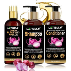 Deals, Discounts & Offers on  - Latibule Black Seed Onion hair oil shampoo n conditioner Best combo - Combo Applicator(3 Items in the set)