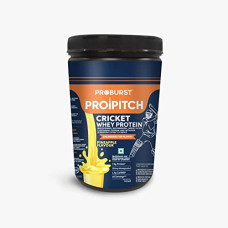 Deals, Discounts & Offers on  - Proburst Propitch Whey Protein (400 gm) | For Cricketers | 7.4g Protein | 252mg Aswagandha | 1.5g CaHMB | 10 Servings (Pineapple)