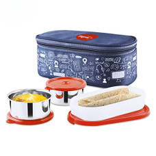 Deals, Discounts & Offers on  - Pigeon Fresh Meal Stainless Steel Lunch Box Pack of 3 - Blue