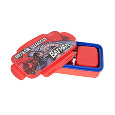 Deals, Discounts & Offers on  - Cello HI-Lunch Big Deluxe Insulated Lunch Box with Inner Steel and Stainless Steel Veg Box, Attractive Batman Print, Red