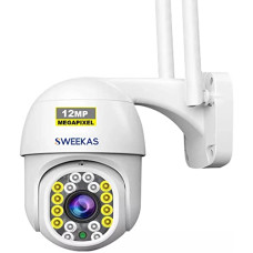 Deals, Discounts & Offers on Electronics - SWEEKAS Wi-Fi IP CCTV Security 1080p 5mp Ptz Outdoor Ip66 Waterproof Pan Tilt Speed Dome Home Surveillance Motion Detection Color Night Vision with Adapter Camera (New PTZ White Camera) (12 Megapixel Ultra HD)
