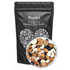 Deals, Discounts & Offers on  - Fruitri Panchmeva Mixed Dry Fruits 1 Kg-, Healthy Trail Mix dry fruits combo pack contains Almond, Cashew, Dates, Green and Black Raisins, Superfood Nuts and dry fruits