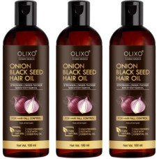 Deals, Discounts & Offers on  - OLIXO Onion Black Seed Hair Oil - Each 100 ml Hair Oil(300 ml)