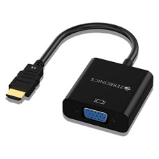 Deals, Discounts & Offers on Accessories - ZEBRONICS HAV01 HDMI to VGA Adapter with Full HD 1080p @ 60Hz Native Resolution, Gold Plated connectors, Plug Play Usage, Strong and Durable Build Quality