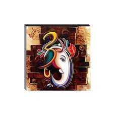 Deals, Discounts & Offers on  - SAF 6MM MDF Ganesha UV Textured Painting (Synthetic, 12 inch x 12 inch) SANFJGO89-1(color2,Religious)