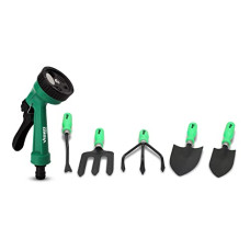 Deals, Discounts & Offers on Gardening Tools - Visko GTK Garden Tool Kit with Spray Gun (Green and Black, 6-Pieces)