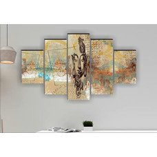 Deals, Discounts & Offers on  - SAF Set Of 5 Gautam Buddha Wall Painting With Frame For Home Decoration , Living Room Office , Hotel (76 X 45 CM ) Multicolor , Theme : Religious SANFPNLS31196