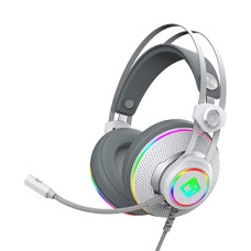 Deals, Discounts & Offers on Accessories - Cosmic Byte Proteus Headset Dual Input USB and 3.5mm, 7.1 Surround Sound, RGB LED, ENC Microphone, Memory Foam Earcushions, Windows Software (White)