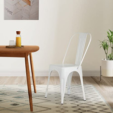 Deals, Discounts & Offers on Furniture - Amazon Brand - Solimo Strites Chair (Rustic Iron, White, 1 Piece)