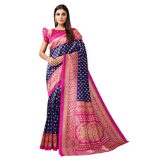 Deals, Discounts & Offers on Women - SICHI Women's Printed Poly Silk Saree with Unstitched Blouse Piece