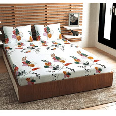 Deals, Discounts & Offers on  - Syriddyaas With Device Prime Collection 1 Double Bedsheet with 2 Free Pillow Covers | 183 TC Soft-Touch Skin Friendly Cotton-Blend 220X228 Cm Double Bedsheet