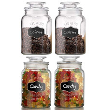 Deals, Discounts & Offers on  - STAR WORK - 1500 ML Clear Glass Storage Jar with Lids - Airtight Food Jars Glass Kitchen Containers
