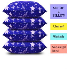 Deals, Discounts & Offers on  - GYAAR Polyester Fibre Abstract Sleeping Pillow Pack of 4(Blue)