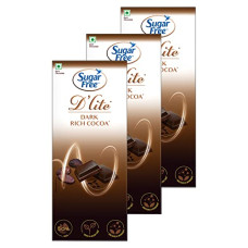 Deals, Discounts & Offers on  - Sugar Free D'lite Rich Cocoa Dark Chocolate Bar, 80g (Pack of 3)