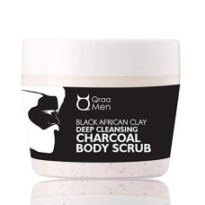 Deals, Discounts & Offers on  - Black African Clay Deep Cleansing Charcoal Body Scrub For Skin Whitening, Lightening and Polishing-200g