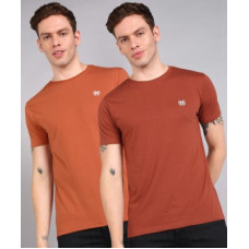 Deals, Discounts & Offers on  - METRONAUTPack of 2 Solid Men Round Neck Cotton Blend Multicolor T-Shirt