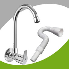 Deals, Discounts & Offers on Home Improvement - CUROVIT Torrent ZINC Alloy Sink Cock Tap with PVC Flexible 1-1/4