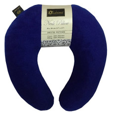 Deals, Discounts & Offers on  - Lushomes Plain U-Shaped Royal Blue Neck Pillow with Velvet Finish (Single pc) 30 x 30 cms