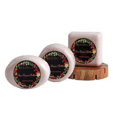 Deals, Discounts & Offers on  - Bluoilz Shea Cocoa Smooth Skin Handmade Soap with Soapdish | Set of 3, 150 gm each | Handcurated Soap | Natural and Organic | No Harmful Chemicals
