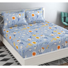 Deals, Discounts & Offers on  - Syriddyaas With Device Prime Collection 1 Double Bedsheet with 2 Free Pillow Covers | 183 TC Soft-Touch Skin Friendly Cotton-Blend 220X228 Cm Double Bedsheet