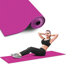 Deals, Discounts & Offers on  - PowerMax Fitness 6mm thick Premium Exercise Pink Colour Yoga Mat, Ultra-Dense Cushioning for Support and Stability in Yoga, Eco-Friendly Non-Slip Yoga Mat