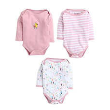 Deals, Discounts & Offers on Baby Care - BUMZEE Baby Girls Full Sleeve Bodysuit Pack Of 3