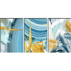 Deals, Discounts & Offers on  - SAF Set of 3 Colorful Abstract MDF Self Adhessive UV Textured Painting 27 Inch X 12 Inch(Each Painting Size 12 Inch X 9 Inch) PHC30238