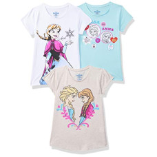 Deals, Discounts & Offers on  - [Sizes 3 Years-4 Years, 5 Years-6 Years] Frozen By Kidsville Girl's Regular fit T-Shirt