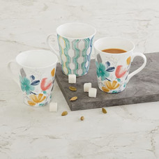 Deals, Discounts & Offers on  - Home Centre Mandarin Quite Nature Mug 240ml- Set of 3, Peach, Standard