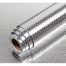 Deals, Discounts & Offers on  - Inllex Aluminum Foil Self Adhesive DIY Kitchen Anti Oil Contact Paper Peel Stick Wall Stickers Waterproof Wallpaper Decal Stove Cabinets Counter Tops Sticker Drawer Shelve Liner Silver
