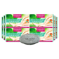 Deals, Discounts & Offers on  - Vaadi Herbals Elbow-Foot-Knee Scrub Soap with Almond and Walnut, 75g (Pack of 12)