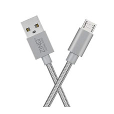 Deals, Discounts & Offers on  - Zinq Technologies Nylon Braided Micro USB Cable - 4.9 Feet (1.5 Meters) - (Silver)