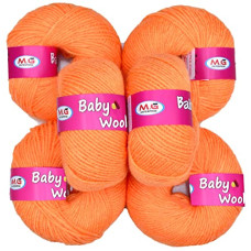 Deals, Discounts & Offers on  - M.G ENTERPRISE 100% Acrylic Wool Orange (Pack of 6) Baby Wool Wool Ball Hand Knitting Wool/Art Craft Soft Fingering Crochet Hook Yarn, Needle Knitting Yarn Thread Dyed  B