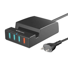 Deals, Discounts & Offers on Mobile Accessories - Portronics Q-Charger Portable Universal Charging Hub with a QC 3.0 and 3 5V USB Ports and a Mobile Docking Station, Black