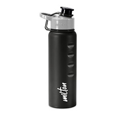 Deals, Discounts & Offers on  - Milton Gripper Stainless Steel Water Bottle, 750 ml, Black (Pack of 1)