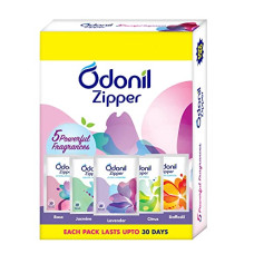 Deals and Offers on  - Odonil Zipper - 50gm (10gm x5) | Air Freshener - Bathroom and Toilet | Lasts up to 30 days | Assorted Pack Deals, Discounts & Offers on  - Odonil Zipper - 50gm (10gm x5) | Air Freshener - Bathroom and Toilet | Lasts up to 30 days | Assorted Pack