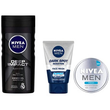Deals and Offers on Beauty Care - NIVEA MEN Face Wash, Dark Spot Reduction,100 g and NIVEA MEN Fresh Face Moisturizer Gel, 75 ml & NIVEA Men Body Wash, Deep Impact, 3 in 1 Shower Gel Deals, Discounts & Offers on Beauty Care - NIVEA MEN Face Wash, Dark Spot Reduction,100 g and NIVEA MEN Fresh Face Moisturizer Gel, 75 ml & NIVEA Men Body Wash, Deep Impact, 3 in 1 Shower Gel