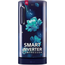 Deals, Discounts & Offers on Home Appliances - LG 185 L Direct Cool Single Door 5 Star Refrigerator with Base Drawer with Smart Inverter Compressor, Fast Ice Making(Blue Charm, GL-D201ABCU)