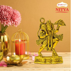 Deals, Discounts & Offers on  - Shubhkart Nitya Lord Hanuman Murti Decorative Showpiece - 190 g Decorative Showpiece - 17.4 cm(Metal, Yellow)