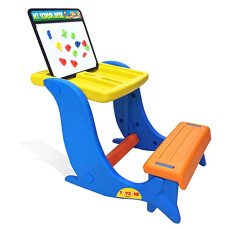Deals, Discounts & Offers on  - Toyzone 4 in 1 My School Desk-80039 | School Desk with Accessories | Writing-Drawing-Learning-Storage Activity | Simple Assembly | Learn with Fun | Desk with Storage Space | Magnetic Alphabets & Numbers | Flip top Play Board | For Age 3+ years
