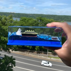 Deals, Discounts & Offers on  - JIALTO Car Dashboard Decoration Items/Moving Titanic Liquid Wave Cruise Ship/Unsinkable Ship Car Dashboard/Living Room/Office/Floating Ship Car Dashboard/Pack of 1 Glass/Plastic