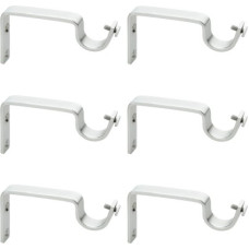 Deals and Offers on - GLOXY Silver Rod Rail Bracket, Curtain Knobs, Curtain Hooks, Curtain Rods Metal(Pack of 6) Deals, Discounts & Offers on - GLOXY Silver Rod Rail Bracket, Curtain Knobs, Curtain Hooks, Curtain Rods Metal(Pack of 6)