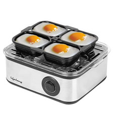 Deals, Discounts & Offers on  - Lifelong 2-in1 Egg Boiler and Poacher 500-Watt (Transparent and Silver Grey), Boil 8 eggs, Poach 4 eggs, Easy to clean| 3 Boiling Modes, Stainless Steel Body and Heating Plate, Automatic Turn-Off