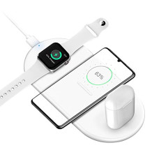 Deals, Discounts & Offers on Mobile Accessories - UNIGEN UNIDOCK 310 3-in-1 Qi Wireless Charging Pad Compatible with iPhone 14/13/12/11/11 Pro/11 Pro Max/X/XS/XR Samsung Phone | Air-Pods 1/2/3/Pro (iWatch Charger Not Included)