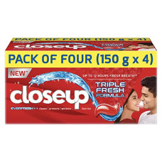 Deals and Offers on - Close Up Everfresh+ Anti-Germ Toothpaste, Fresh Breath For 12 Hours, Triple Fresh Formula with Active Zinc & Purifying Gel (150g, Pack of 4) Deals, Discounts & Offers on - Close Up Everfresh+ Anti-Germ Toothpaste, Fresh Breath For 12 Hours, Triple Fresh Formula with Active Zinc & Purifying Gel (150g, Pack of 4)