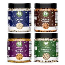 Deals, Discounts & Offers on  - Go Vegan Dry Fruits Combo Pack - 1kg (Almonds 250g, Cashews 250g, Raisins 250g, Pistachios 250g)