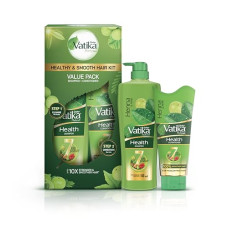 Deals, Discounts & Offers on Beauty Care - Dabur Vatika Health Shampoo - 340 ml & Conditioner - 180 ml Value Pack | For 10X Stronger & Smoother Hair | Repairs Hair Damage, Controls Frizz | For All Hair Types | Goodness of Henna & Amla