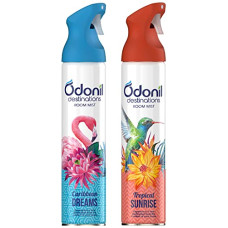 Deals, Discounts & Offers on  - Odonil Destinations Room Air Freshener Spray, Assorted Pack of 2 | 480 ml (240 ml * 2) | Tropical Sunrise & Carribean Dreams