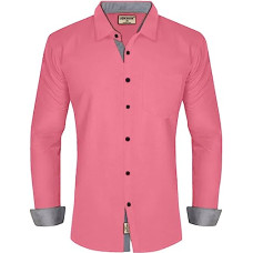 Deals, Discounts & Offers on Men - [Sizes M, L, XL] LookMark Men's Cotton Blend Blue Color Stitched Solid Full Sleeve (AMZN-Shirt 54-S)